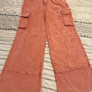 Wide-Leg Corduroy Cargo Pants